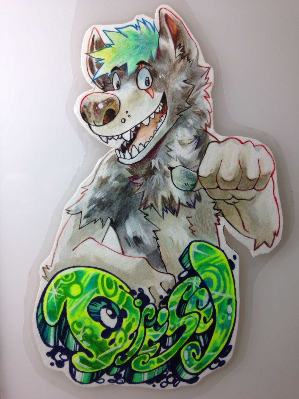 Traditional Graffiti badge-Diesel Wolf