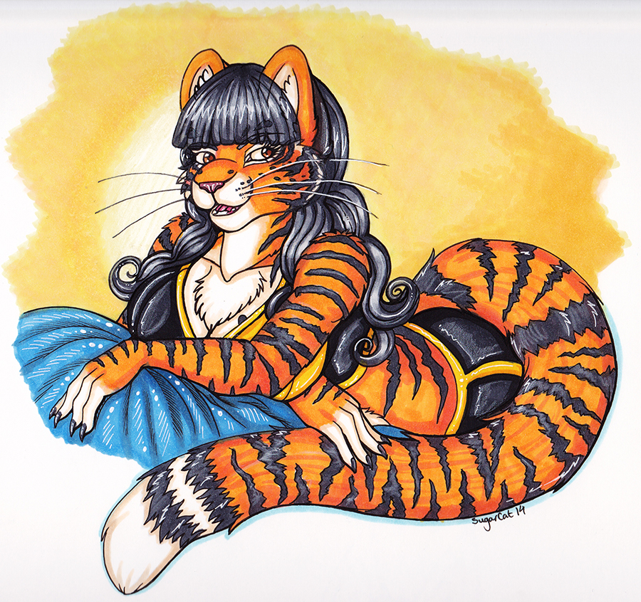 Lounging Beauty - Traditional Commission