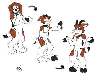 Transformation art - Beagle to Goat for Cheesebeagle!