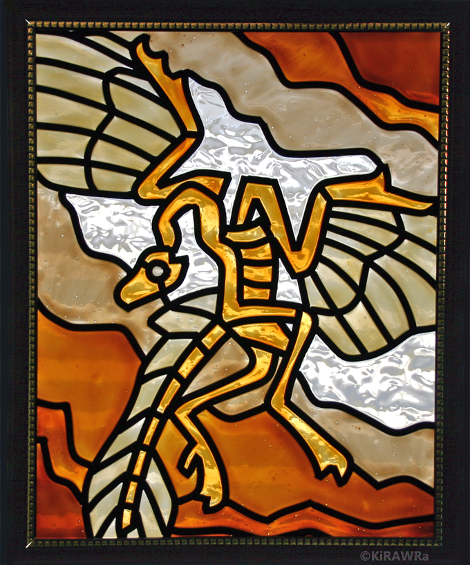 Archaeopteryx Faux Stained Glass (Indoor)