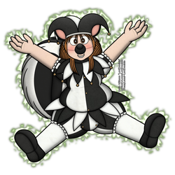 Skunk Boy as a Jester but it's Full-Body This Time