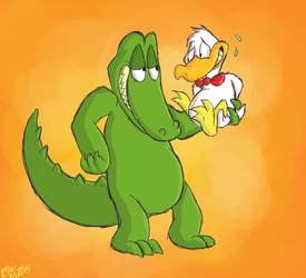 who says an alligator can't be friends with a duck?