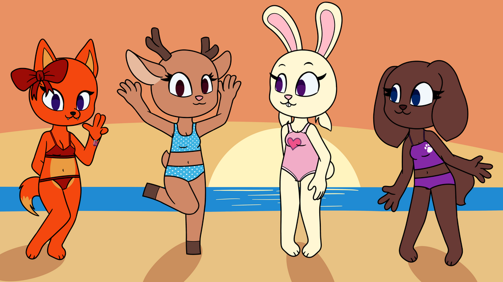 The girls at the beach