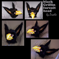 Black Griffin fursuit head