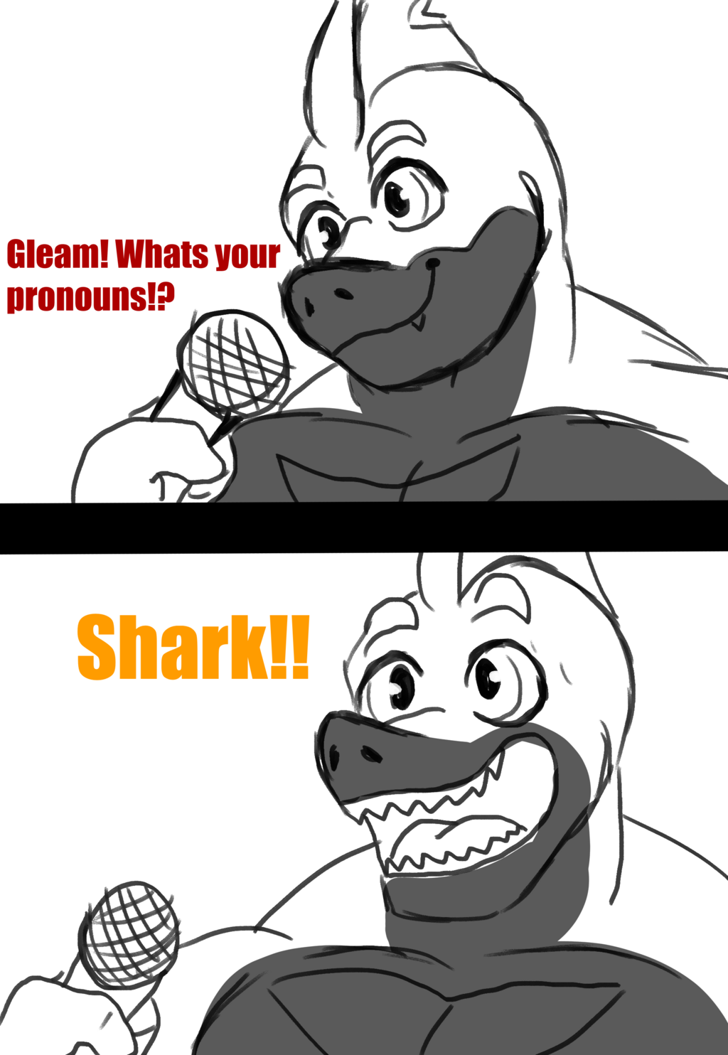Gleam thinks pronouns are fun (Art by Acrasial)