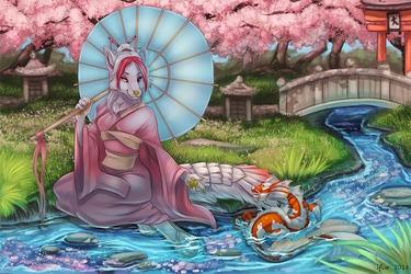 Relaxing in the Cherry Blossom Gardens