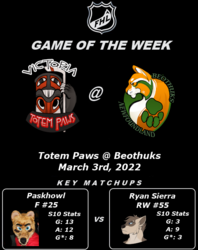 FHL Season 10 GOTW #9: Totem Paws @ Beothuks
