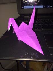 purple crane origami