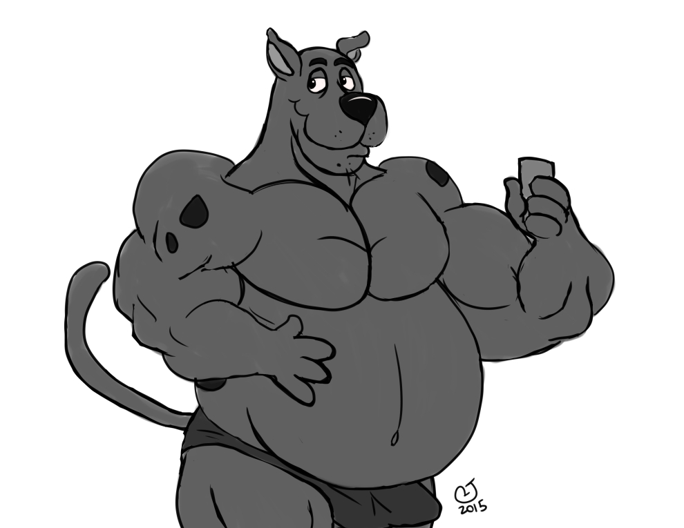An commission for marillon954 (form FA) he wanted a muscles gut Scooby Doo....