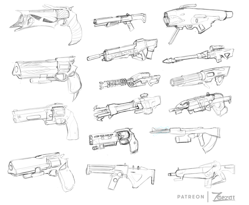 Destiny Weapon Sketches