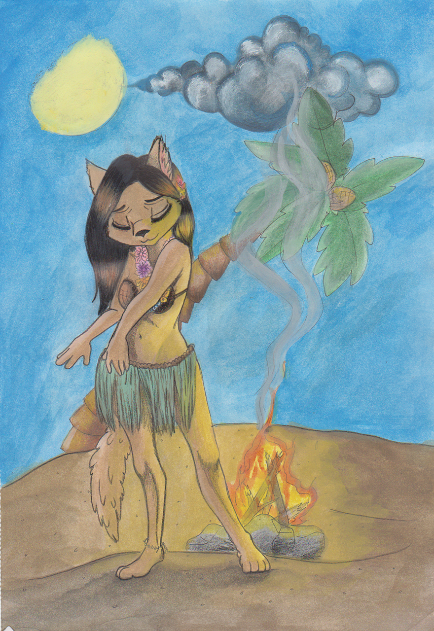 Hula Girl - Watercolor Study