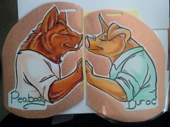 Duroc and Peabody Kissing Con Badges AC 2014