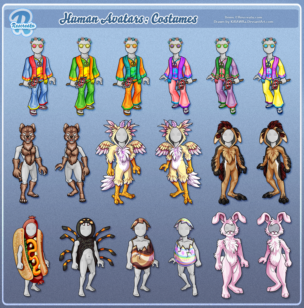 Rescreatu Avatars: Costumes
