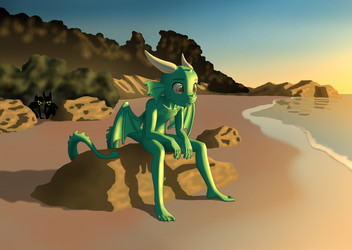 Sea-dragon on Rock