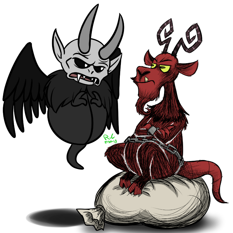 Krampus from the Binding of Isaac, and Krampus from Don't Starve! 