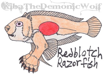 Whimsical Wolves - Fish Wolf - Redblotch Razorfish