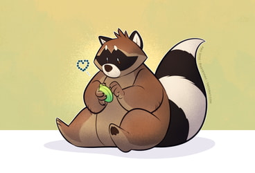 racoons and their baubles