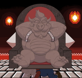 Bowser, Stone on the Throne! (Petrification)