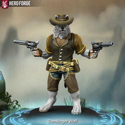 Gunslinger Wolf (Hero Forge): No Horse