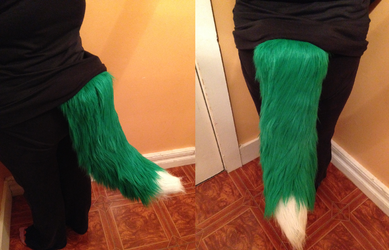 Green Fox Tail - Commission for someone on etsy