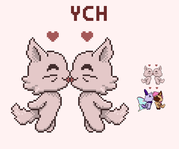 OPEN FIXED PRICE YCH - Pixel Kiss Animation — Weasyl