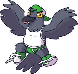 Crow in underwear