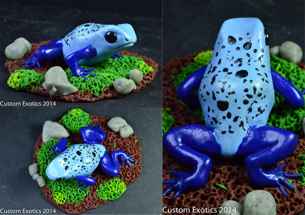 Polymer Clay Blue Poison Dart Frog