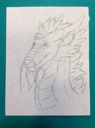 Dragon head: 3/4 view (Pencil)