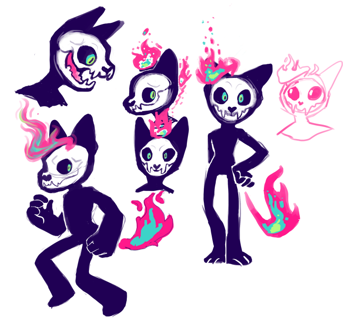 glowing skull flame child