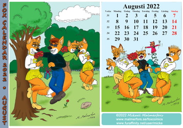Fox Calendar 2022 - August
