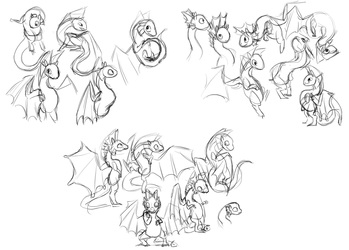 Pile of Dragon Sketches