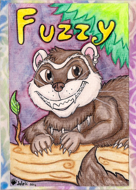 Cheshire Ferret Wonderland Badge of Fuzzy