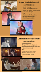 Cinematic scenes commission sheet 2020