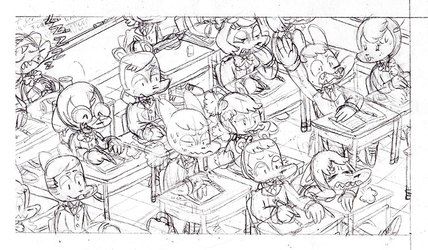 School Boy Cat panel pencil whoo hoo