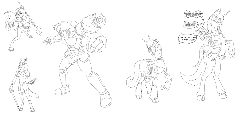 Sketchdump from 2014: Linearted but Uncoloured