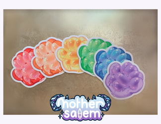 Rainbow Paint Paw Stickers! 