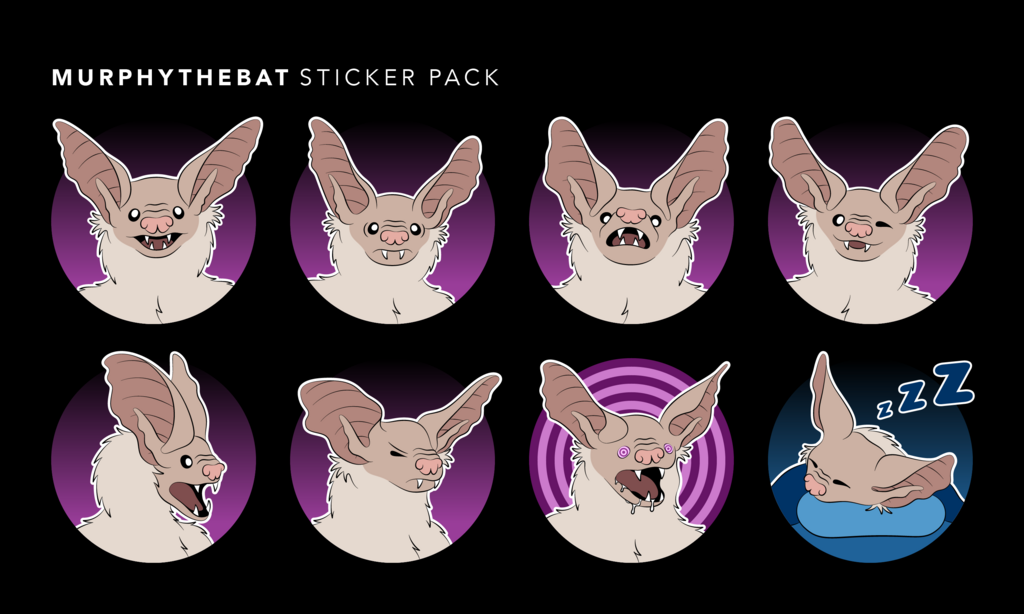 Most recent image: MurphytheBat Sticker Pack