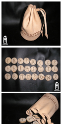 Set of fuþark runes with carring bag