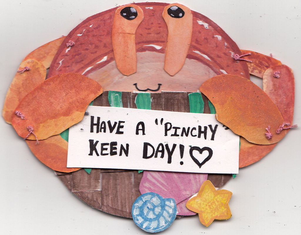 "Pinchy" Keen Crab Paperpuppet