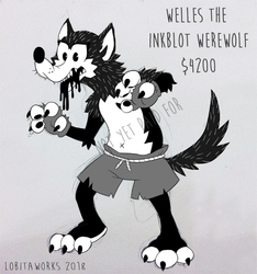 Inkblot Werewolf Fursuit Adoptable