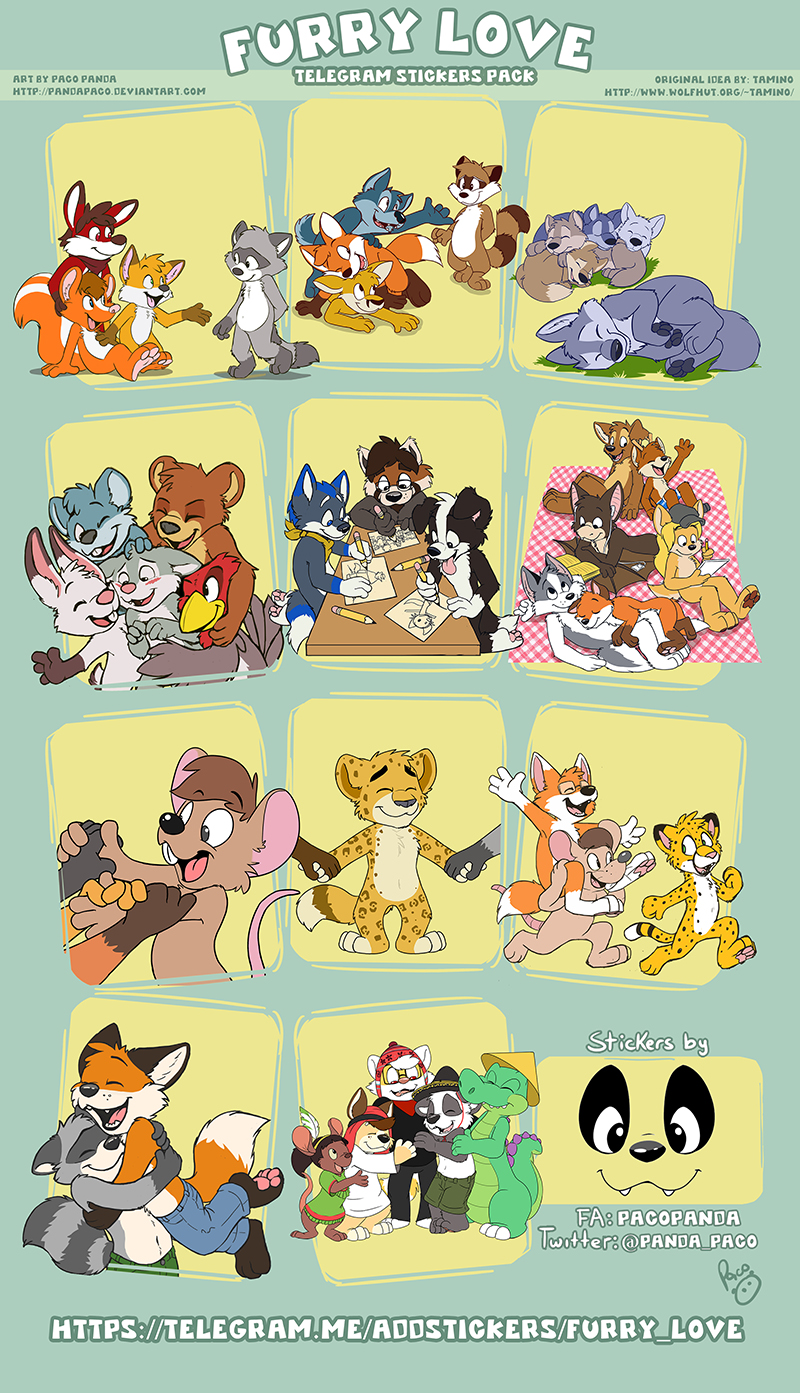 Furry love stickers pack