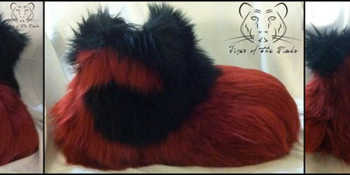 Commission - Black and Red Foo Dog Feet