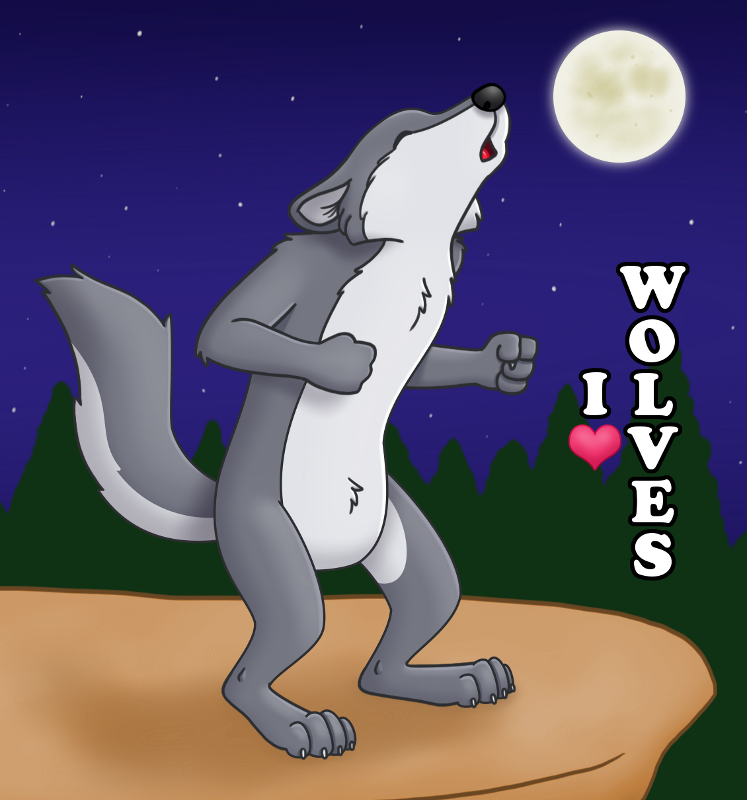 I Heart Wolves Button