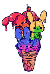 Pride Icecream Bunny Pile: LBTAQ+