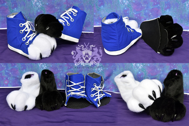 Black/White Feet Paws with Sneakers