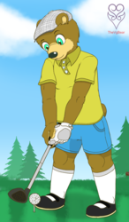 Al Bear playing golf