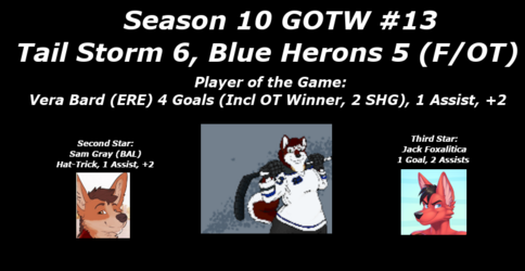 FHL S10 GOTW#13 Final: Tail Storm 6, Blue Herons 5 (F/OT)
