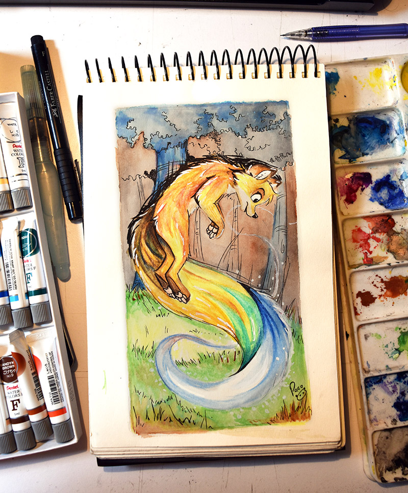 Watercolor fox