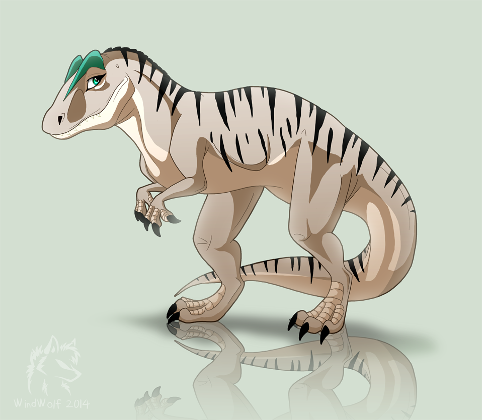 I said I was gonna draw myself as a dinosaur, so here is me as a Allosaurus (my favorite dino...