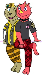 Flick and CJ in PJs
